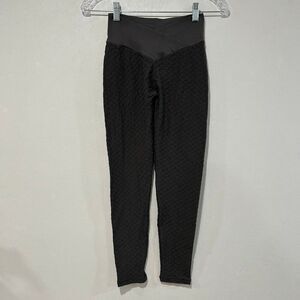 BoomBooty Women’s Scrunch Butt Leggings Black Size L Textured High Waisted